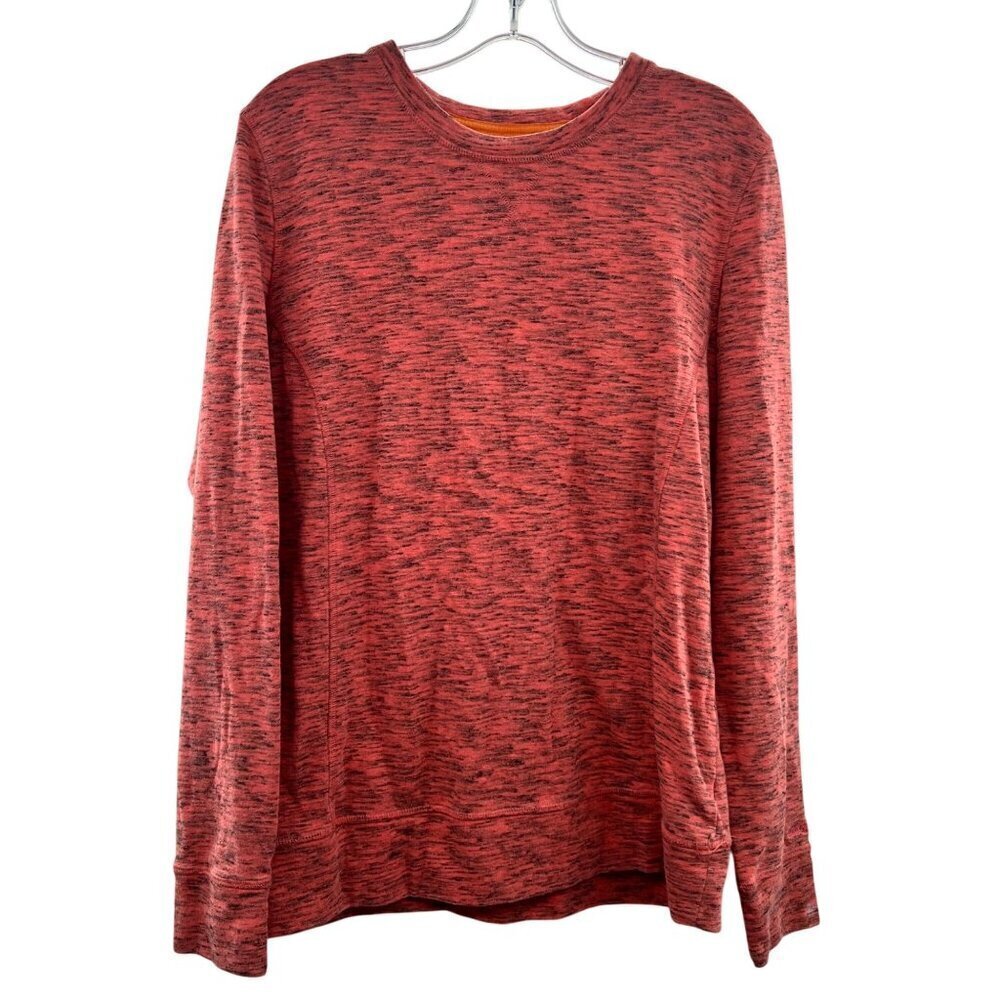 Field & Stream Women's Long Sleeve Pullover Top Coral/Black Size Large